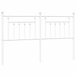 vidaXL Tăblie de pat metalică, alb, 180 cm