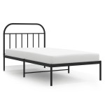 vidaXL Cadru de pat din metal cu tăblie, negru, 100x200 cm