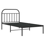 vidaXL Cadru de pat din metal cu tăblie, negru, 100x200 cm