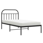 vidaXL Cadru de pat din metal cu tăblie, negru, 100x200 cm