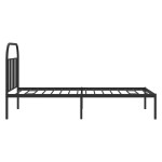vidaXL Cadru de pat din metal cu tăblie, negru, 100x200 cm