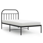 vidaXL Cadru de pat din metal cu tăblie, negru, 107x203 cm