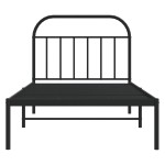 vidaXL Cadru de pat din metal cu tăblie, negru, 107x203 cm