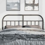 vidaXL Tăblie de pat metalică, negru, 150 cm