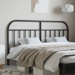 vidaXL Tăblie de pat metalică, negru, 160 cm
