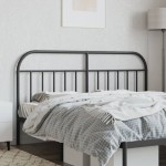 vidaXL Tăblie de pat metalică, negru, 160 cm