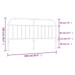 vidaXL Tăblie de pat metalică, negru, 160 cm