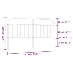 vidaXL Tăblie de pat metalică, negru, 180 cm vidaXL Tăblie de pat metalică, negru, 180 cm
