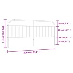 vidaXL Tăblie de pat metalică, negru, 200 cm