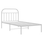 vidaXL Cadru de pat din metal cu tăblie, alb, 100x200 cm