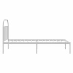 vidaXL Cadru de pat din metal cu tăblie, alb, 100x200 cm