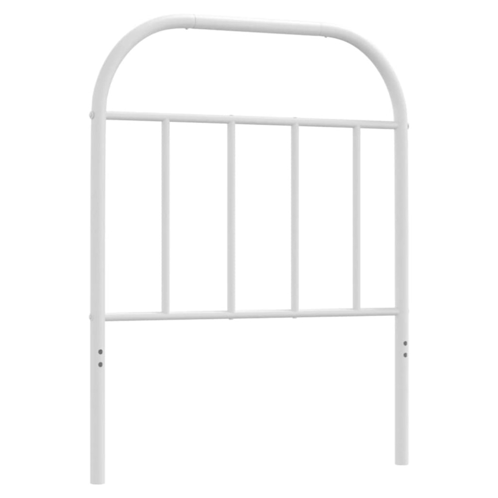 vidaXL Tăblie de pat metalică, alb, 75 cm