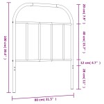 vidaXL Tăblie de pat metalică, alb, 75 cm vidaXL Tăblie de pat metalică, alb, 75 cm