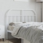vidaXL Tăblie de pat metalică, alb, 120 cm
