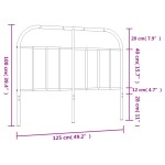 vidaXL Tăblie de pat metalică, alb, 120 cm