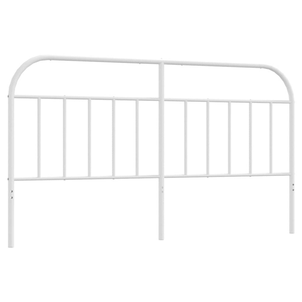 vidaXL Tăblie de pat metalică, alb, 180 cm