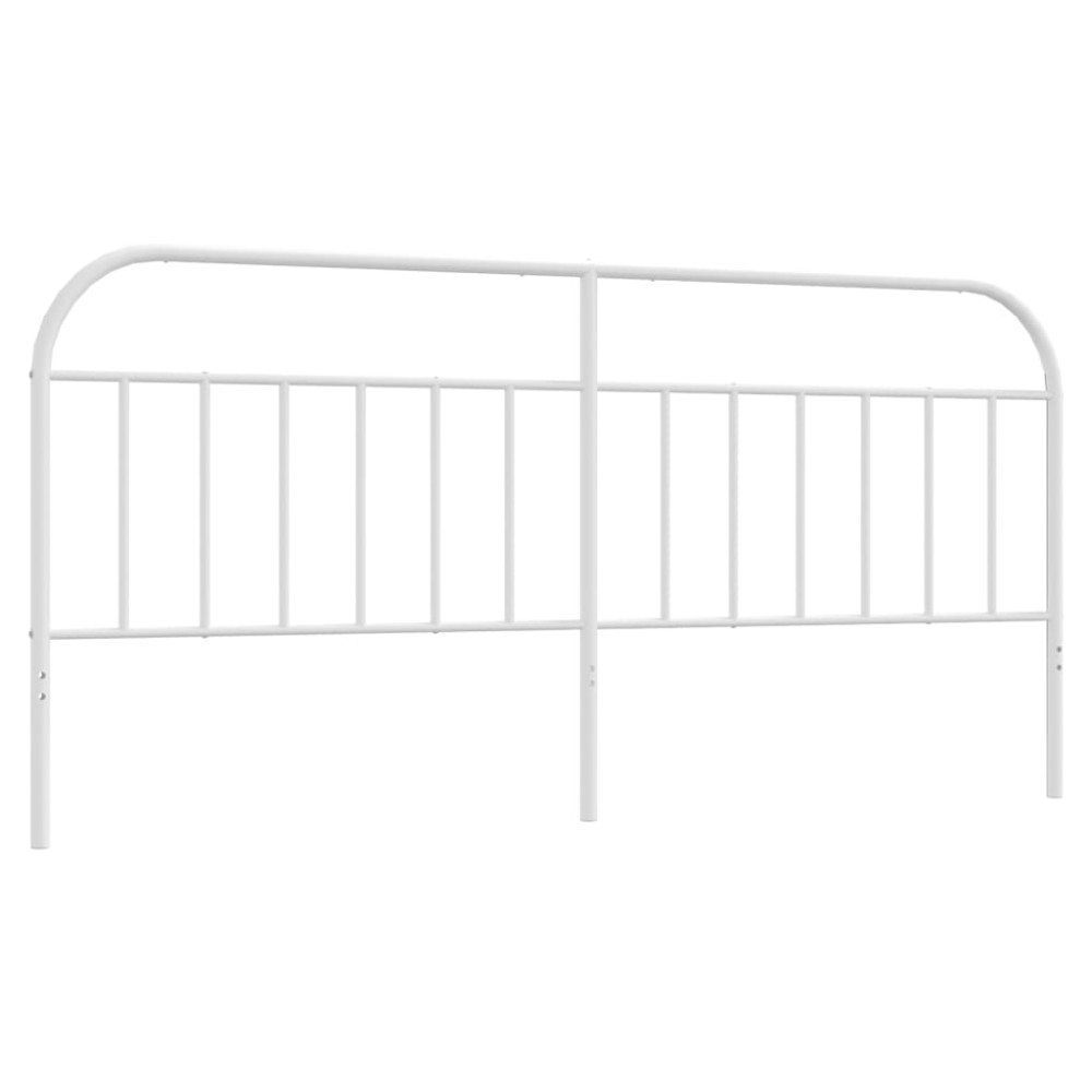 vidaXL Tăblie de pat metalică, alb, 200 cm