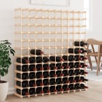 vidaXL Raft de vin pentru 120 sticle 112,5x23x123,5 cm lemn masiv pin vidaXL Raft de vin pentru 120 sticle 112,5x23x123,5 cm lemn masiv pin