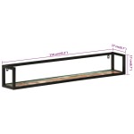 vidaXL Rafturi de perete 2buc. 110x17x17cm lemn masiv reciclat și fier vidaXL Rafturi de perete 2buc. 110x17x17cm lemn masiv reciclat și fier
