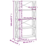 vidaXL Raft cu 5 niveluri, 80x30x146 cm, lemn masiv de stejar