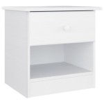 vidaXL Noptieră ALTA, alb, 41x35x41 cm, lemn masiv de pin vidaXL Noptieră ALTA, alb, 41x35x41 cm, lemn masiv de pin