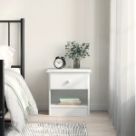 vidaXL Noptieră ALTA, alb, 41x35x41 cm, lemn masiv de pin vidaXL Noptieră ALTA, alb, 41x35x41 cm, lemn masiv de pin