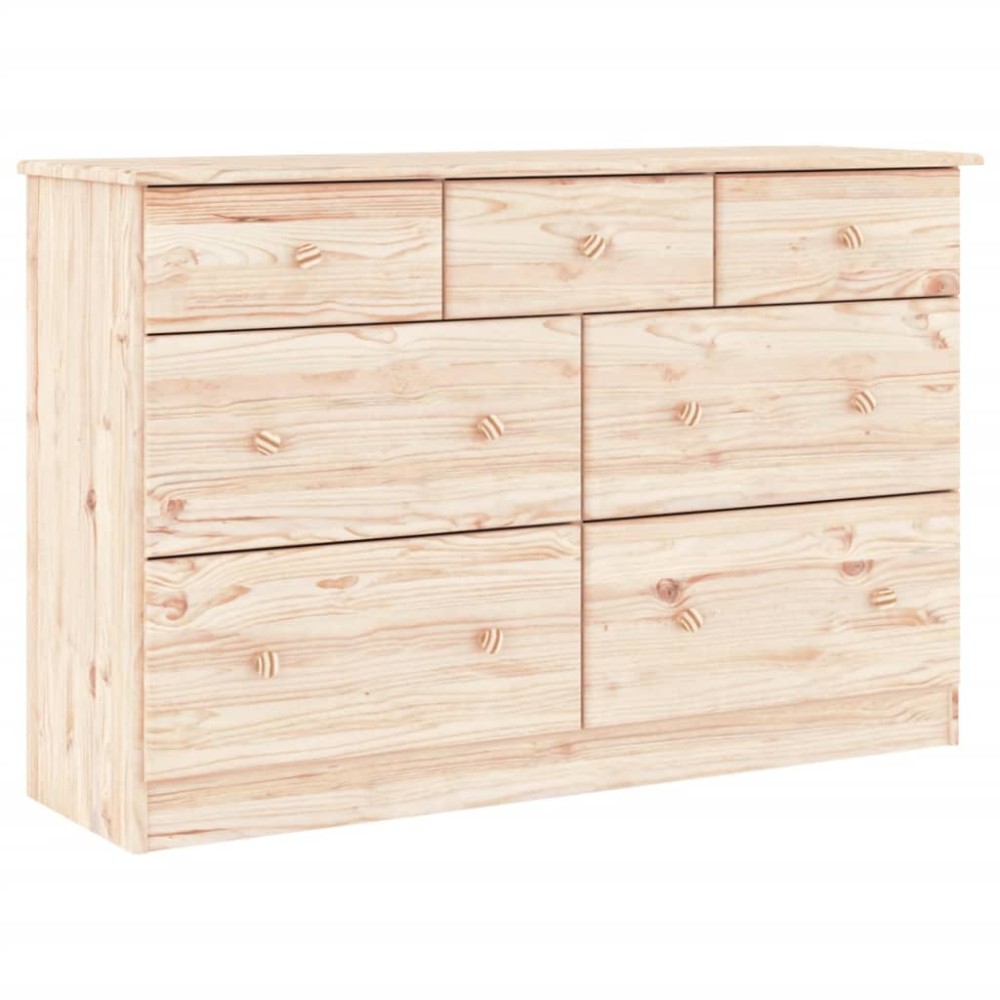 vidaXL Comodă cu sertare ALTA, 112x35x73 cm, lemn masiv de pin