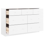 vidaXL Comodă cu sertare ALTA, alb, 112x35x73 cm, lemn masiv de pin vidaXL Comodă cu sertare ALTA, alb, 112x35x73 cm, lemn masiv de pin