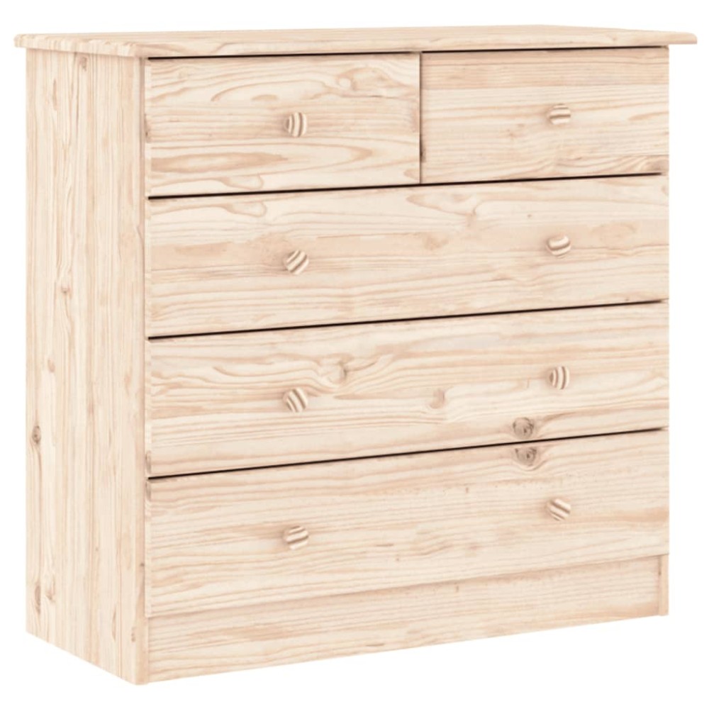 vidaXL Comodă cu sertare ALTA, 77x35x73 cm, lemn masiv de pin
