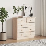 vidaXL Comodă cu sertare ALTA, 77x35x73 cm, lemn masiv de pin vidaXL Comodă cu sertare ALTA, 77x35x73 cm, lemn masiv de pin