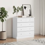 vidaXL Comodă cu sertare ALTA, alb, 77x35x73 cm, lemn masiv de pin vidaXL Comodă cu sertare ALTA, alb, 77x35x73 cm, lemn masiv de pin