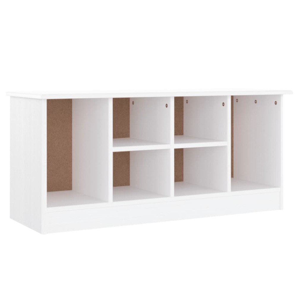 vidaXL Banchetă pantofar „ALTA”, alb, 100x35x45 cm, lemn masiv de pin