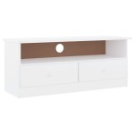 vidaXL Dulap TV cu sertare „ALTA” alb, 100x35x41 cm, lemn masiv de pin vidaXL Dulap TV cu sertare „ALTA” alb, 100x35x41 cm, lemn masiv de pin