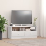 vidaXL Dulap TV cu sertare „ALTA” alb, 100x35x41 cm, lemn masiv de pin vidaXL Dulap TV cu sertare „ALTA” alb, 100x35x41 cm, lemn masiv de pin