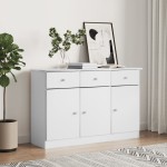 vidaXL Dulap ALTA, alb, 112x35x73 cm, lemn masiv de pin vidaXL Dulap ALTA, alb, 112x35x73 cm, lemn masiv de pin