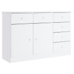 vidaXL Dulap ALTA, alb, 112x35x73 cm, lemn masiv de pin vidaXL Dulap ALTA, alb, 112x35x73 cm, lemn masiv de pin