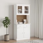 vidaXL Blat de comodă „ALTA”, alb, 77x30x92 cm, lemn masiv de pin vidaXL Blat de comodă „ALTA”, alb, 77x30x92 cm, lemn masiv de pin