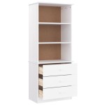 vidaXL Bibliotecă cu sertare „ALTA”, alb, 60x35x142 cm, lemn masiv pin
