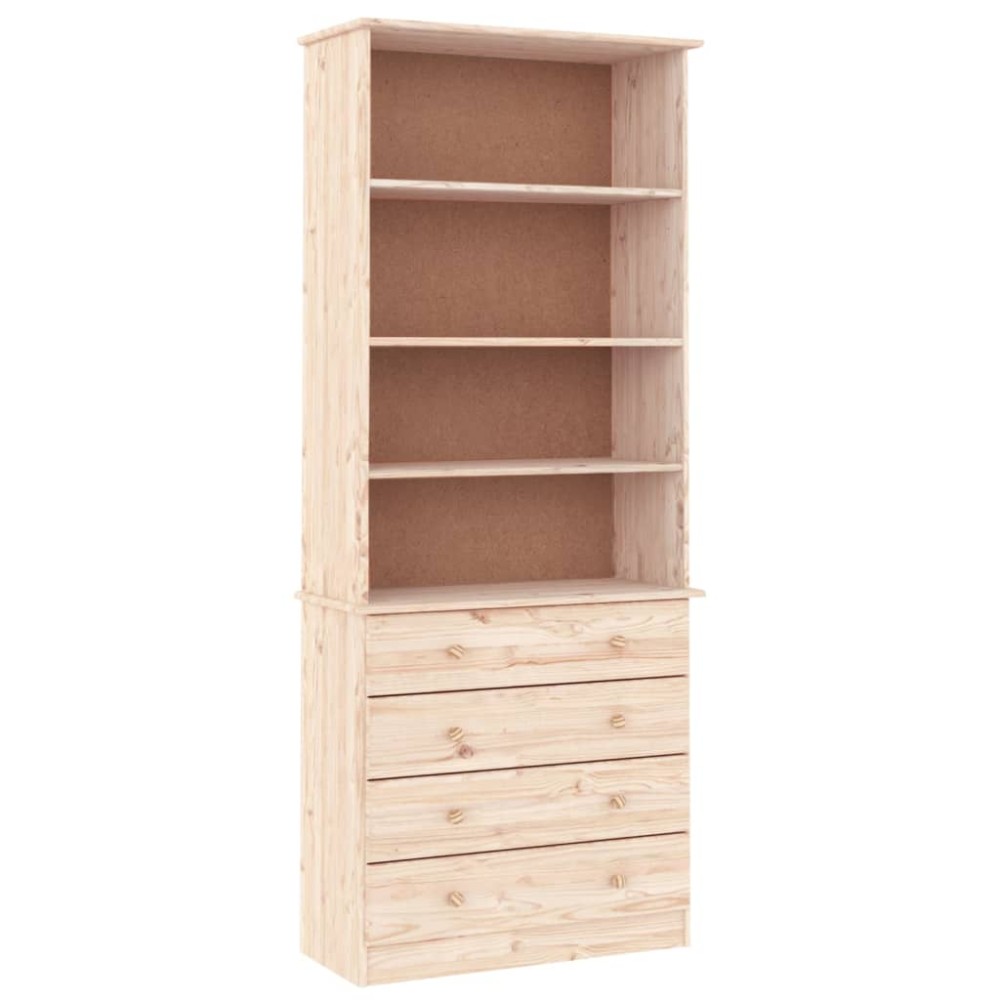 vidaXL Bibliotecă cu sertare „ALTA”, 77x35x186,5 cm, lemn masiv de pin