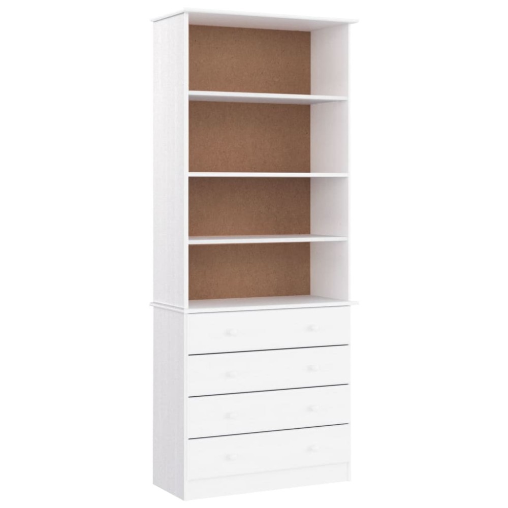 vidaXL Bibliotecă cu sertare „ALTA” alb 77x35x186,5 cm lemn masiv pin