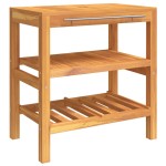 vidaXL Dulap de chiuvetă baie cu 2 rafturi, 74x45x75 cm, lemn masiv vidaXL Dulap de chiuvetă baie cu 2 rafturi, 74x45x75 cm, lemn masiv