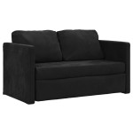 vidaXL Canapea extensibilă 2 în 1, negru, 122x204x55 cm catifea vidaXL Canapea extensibilă 2 în 1, negru, 122x204x55 cm catifea