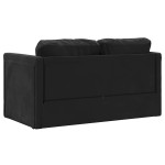 vidaXL Canapea extensibilă 2 în 1, negru, 122x204x55 cm catifea vidaXL Canapea extensibilă 2 în 1, negru, 122x204x55 cm catifea
