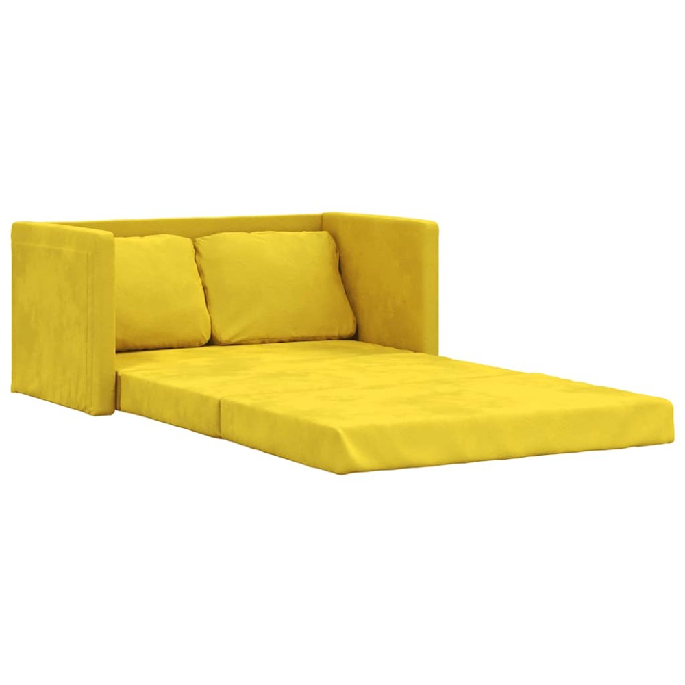 vidaXL Canapea extensibilă 2 în 1 galben închis 122x204x55 cm catifea