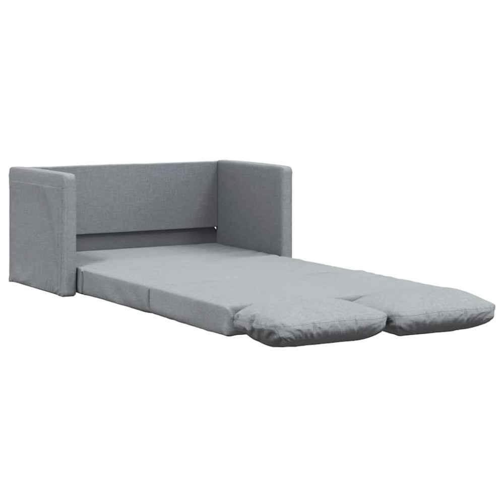 vidaXL Canapea extensibilă 2 în 1, gri deschis, 112x174x55 cm, textil