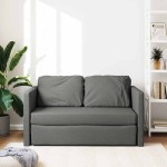 vidaXL Canapea extensibilă 2 în 1, gri închis, 112x174x55 cm, textil vidaXL Canapea extensibilă 2 în 1, gri închis, 112x174x55 cm, textil