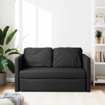 vidaXL Canapea extensibilă 2 în 1, negru, 112x174x55 cm, textil vidaXL Canapea extensibilă 2 în 1, negru, 112x174x55 cm, textil