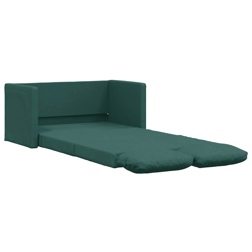vidaXL Canapea extensibilă 2 în 1, verde închis, 112x174x55 cm, textil