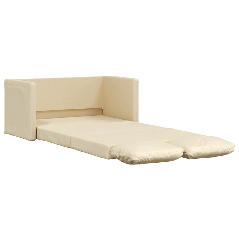 vidaXL Canapea extensibilă 2 în 1, crem, 112x174x55 cm, textil