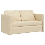 vidaXL Canapea extensibilă 2 în 1, crem, 112x174x55 cm, textil vidaXL Canapea extensibilă 2 în 1, crem, 112x174x55 cm, textil